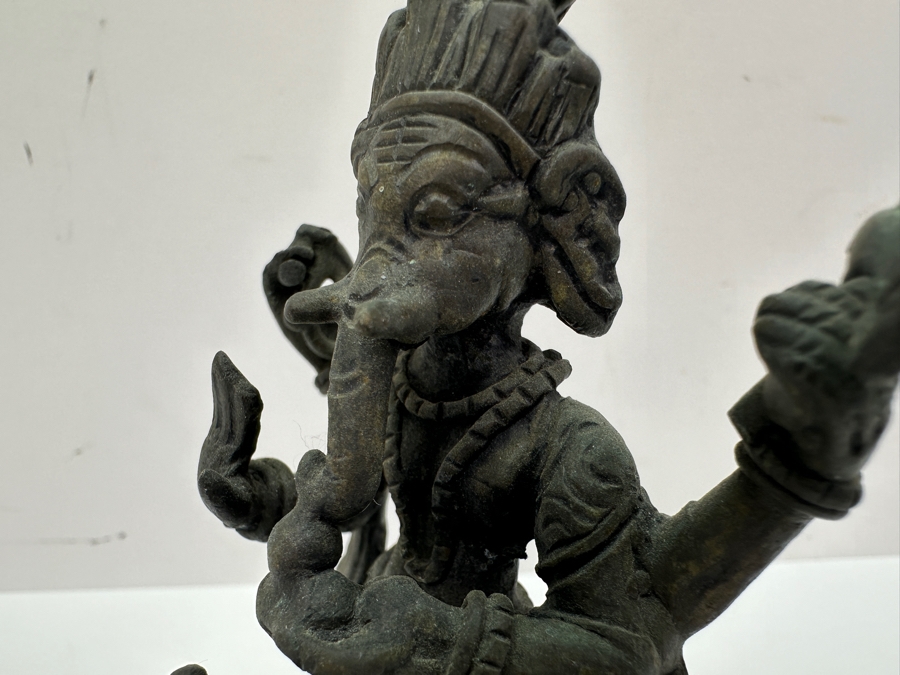 Antique Indian Ganesha Bronze Sculpture 5.25'H [Photo 12]