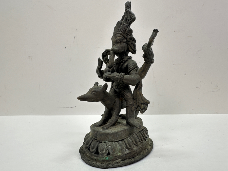 Antique Indian Ganesha Bronze Sculpture 5.25'H [Photo 11]