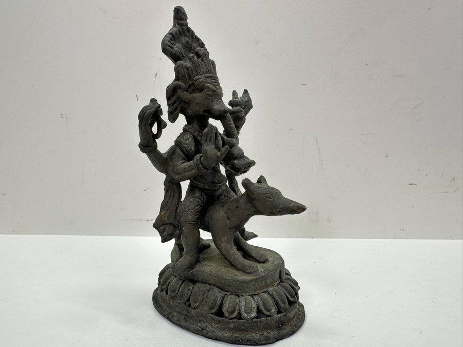 Antique Indian Ganesha Bronze Sculpture 5.25'H [Photo 3]