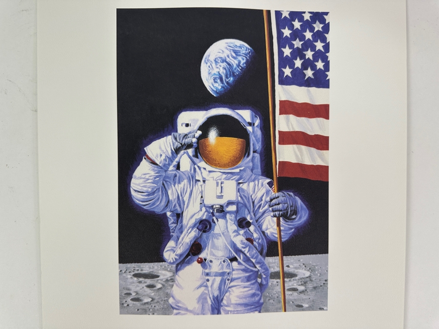 Vintage USPS Moon Landing Souvenir Print First Day Of Issue Stamps July 20, 1994 12 X 16 [Photo 2]