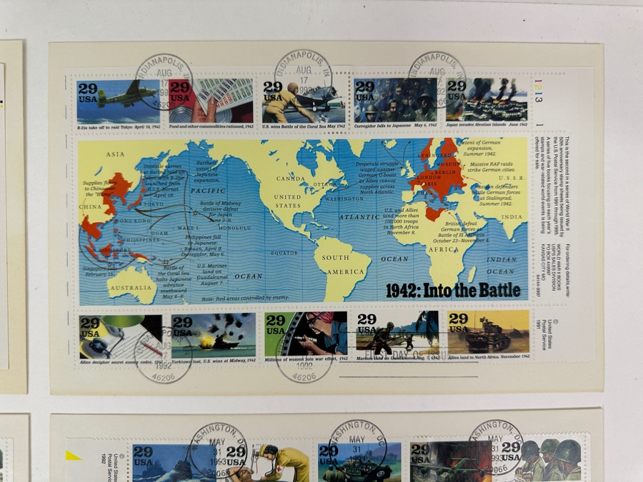 (6) Vintage 1993 First Day Cover WWII Stamps [Photo 2]
