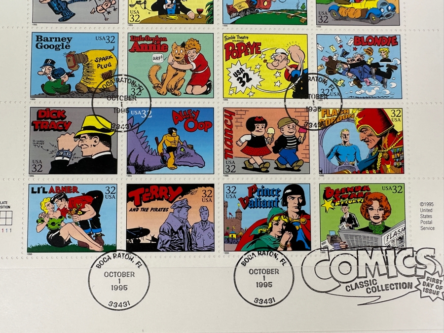(2) USPS First Day Of Issue First Day Cover Stamps Comics Classic Collection October 1, 1995 [Photo 4]