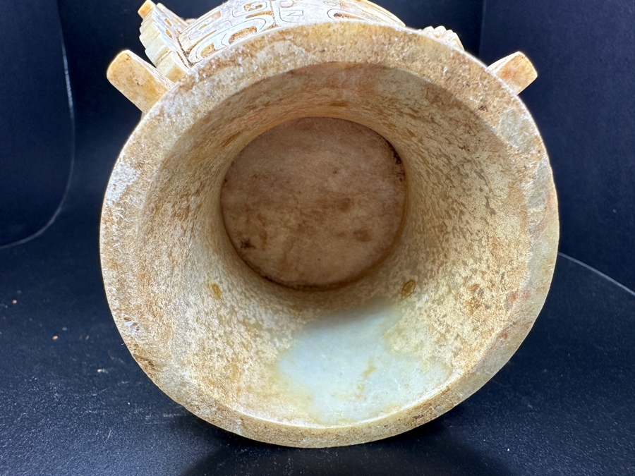 Chinese Carved Jade Double Handled Vase With Cover 1,458g 10'H [Photo 15]