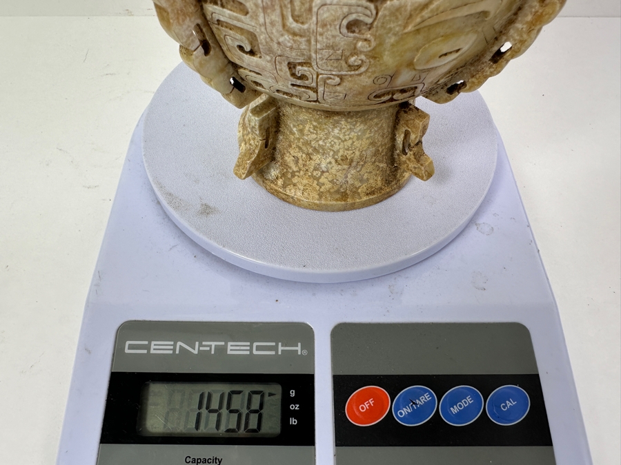 Chinese Carved Jade Double Handled Vase With Cover 1,458g 10'H [Photo 19]