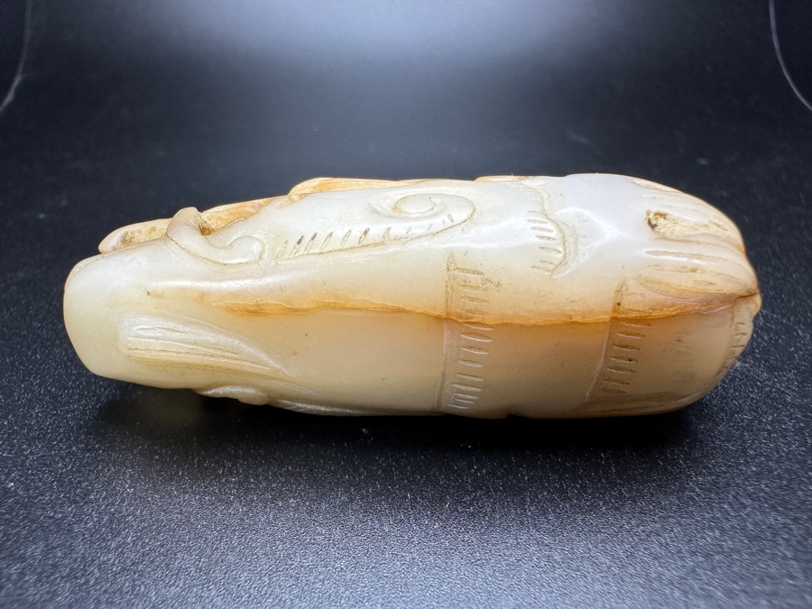 Chinese Carved Jade Dragon Head Pendant 65.4g 2.5'L [Photo 12]
