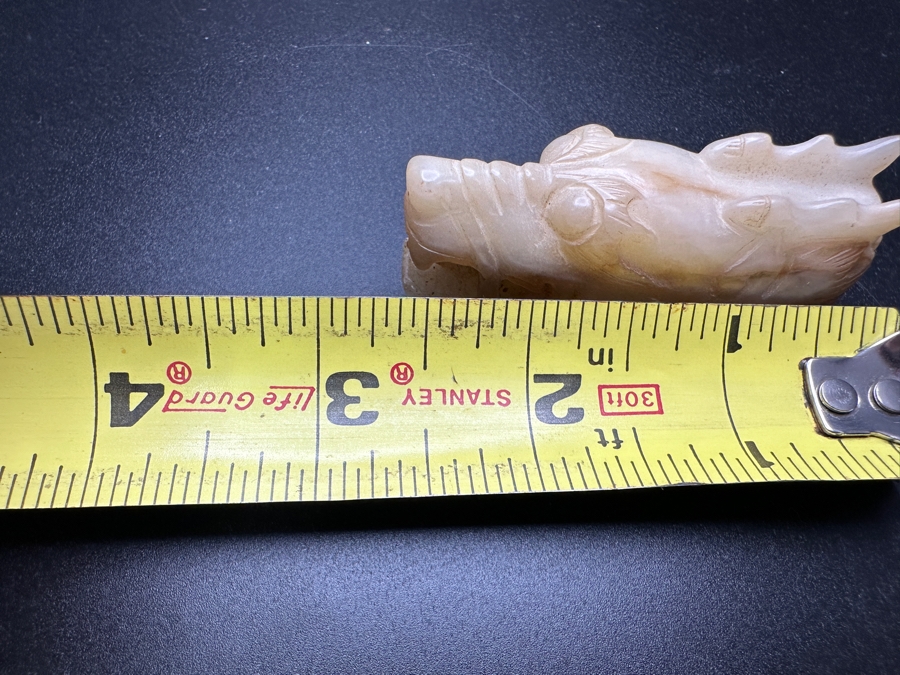Chinese Carved Jade Dragon Head Pendant 65.4g 2.5'L [Photo 13]