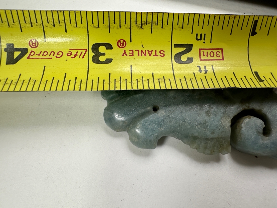 Chinese Carved Jade Fish Pendant 51.5g 3'L [Photo 9]