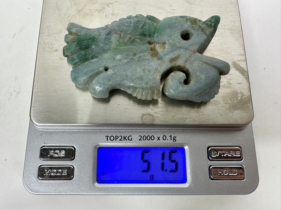 Chinese Carved Jade Fish Pendant 51.5g 3'L [Photo 2]