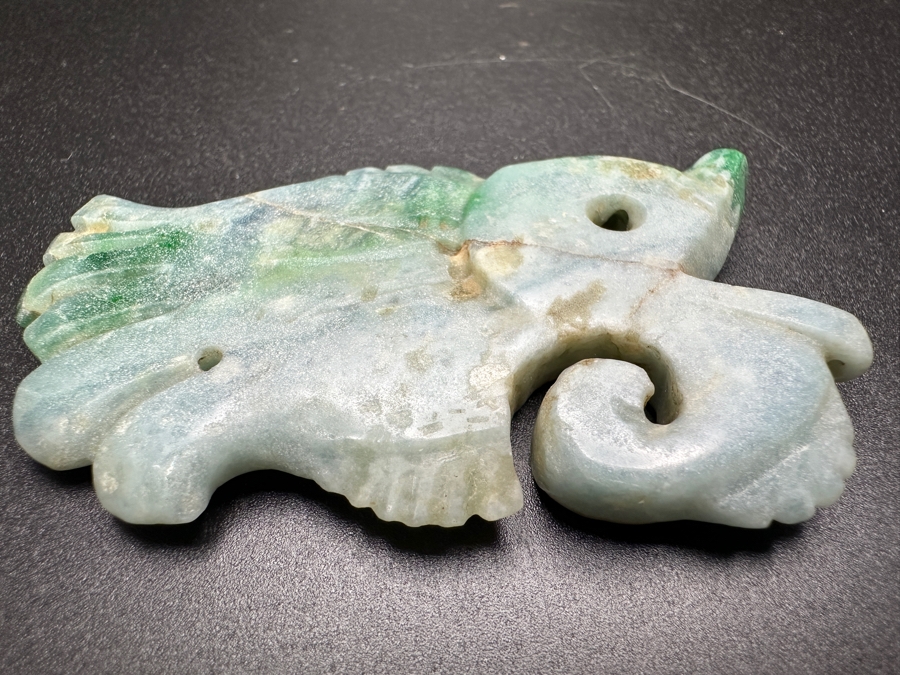 Chinese Carved Jade Fish Pendant 51.5g 3'L [Photo 8]