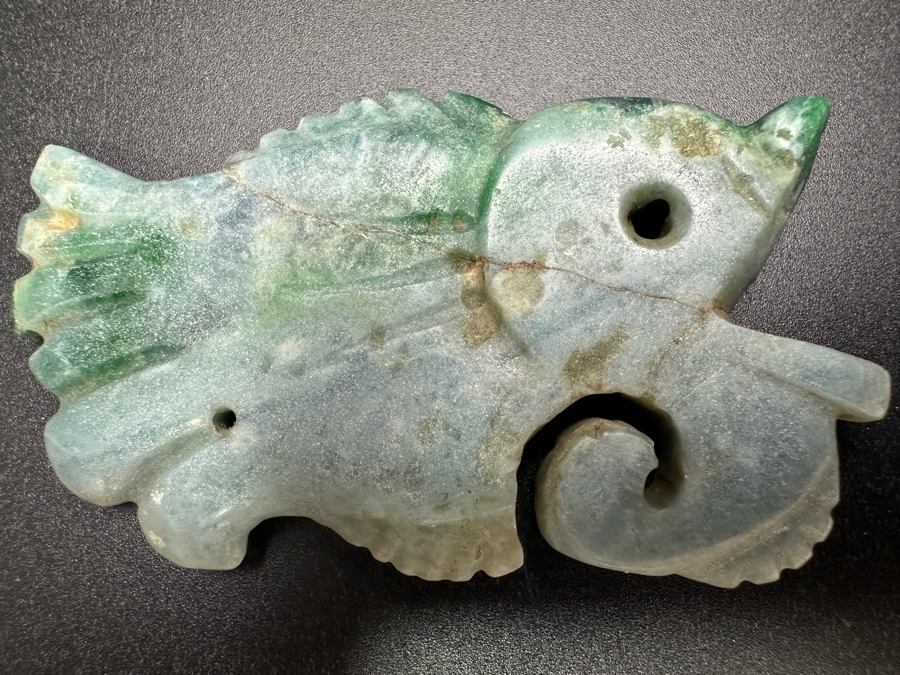 Chinese Carved Jade Fish Pendant 51.5g 3'L [Photo 6]