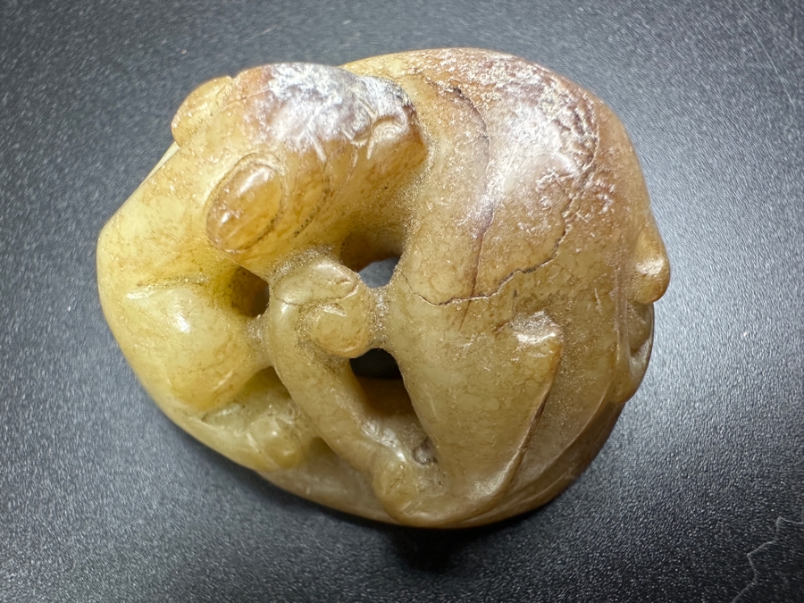 Chinese Carved Jade Jaguar 41.7g 1.75'W [Photo 8]