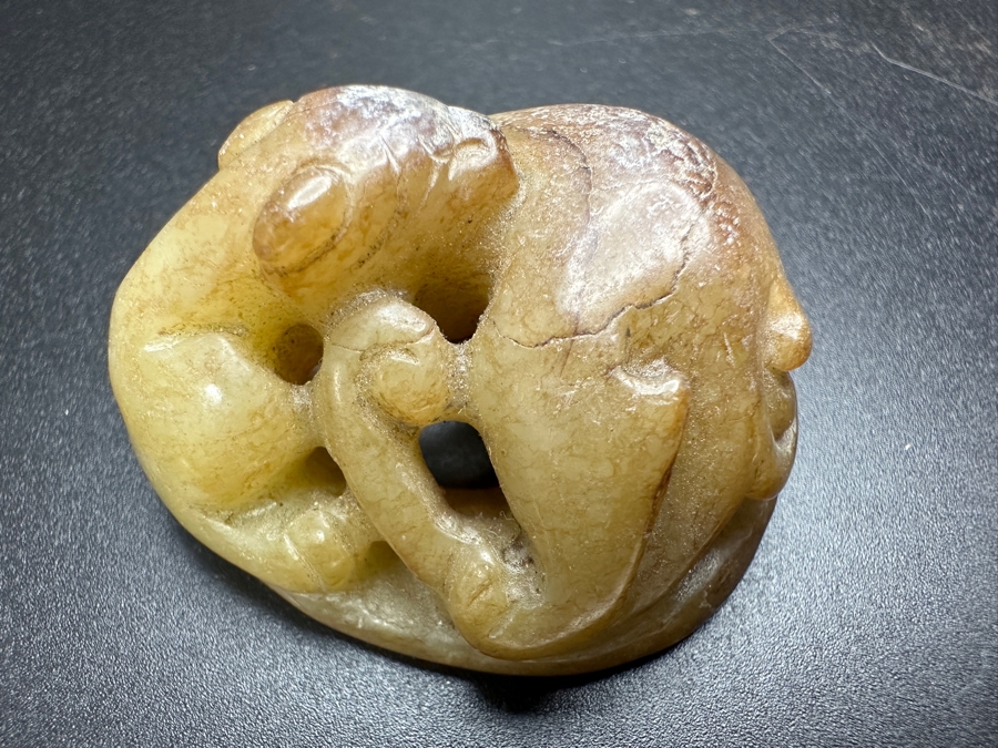 Chinese Carved Jade Jaguar 41.7g 1.75'W [Photo 7]