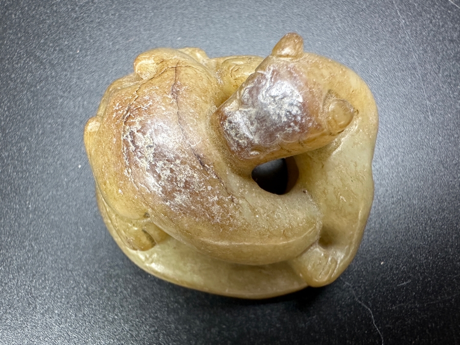 Chinese Carved Jade Jaguar 41.7g 1.75'W [Photo 4]