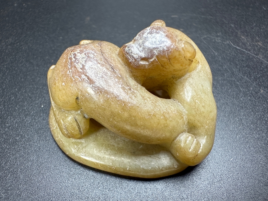 Chinese Carved Jade Jaguar 41.7g 1.75'W [Photo 5]