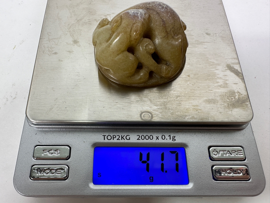 Chinese Carved Jade Jaguar 41.7g 1.75'W [Photo 2]