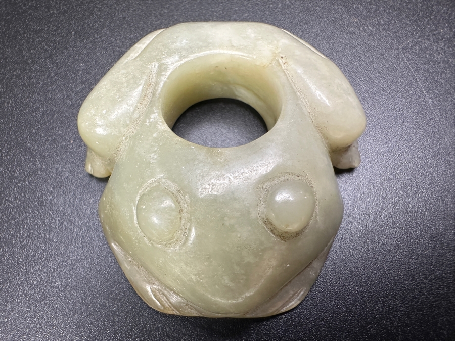 Chinese Carved Jade Frog 41.1g 2'W [Photo 5]