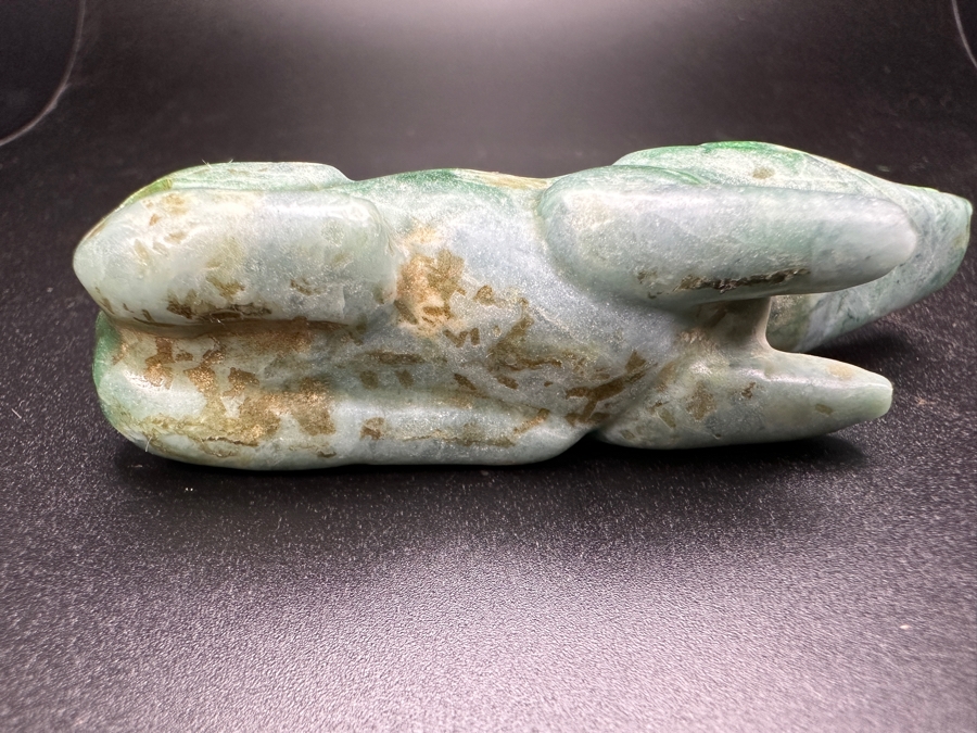 Chinese Carved Jade Alligator Crocodile Pendant 83.3g 3.5'W [Photo 12]