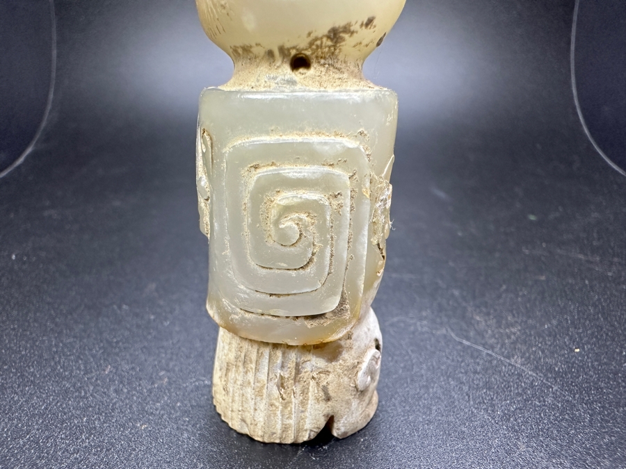 Chinese Carved Jade Figure Pendant 66.8g 2.5'H [Photo 10]