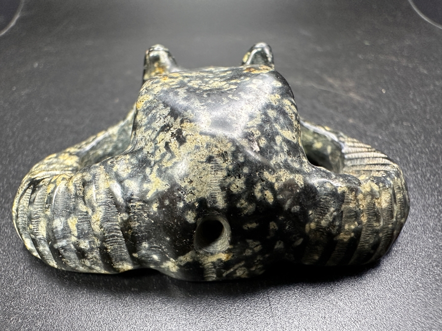 Chinese Carved Stone Ram's Head Pendant 50.2g 2.5'H [Photo 8]