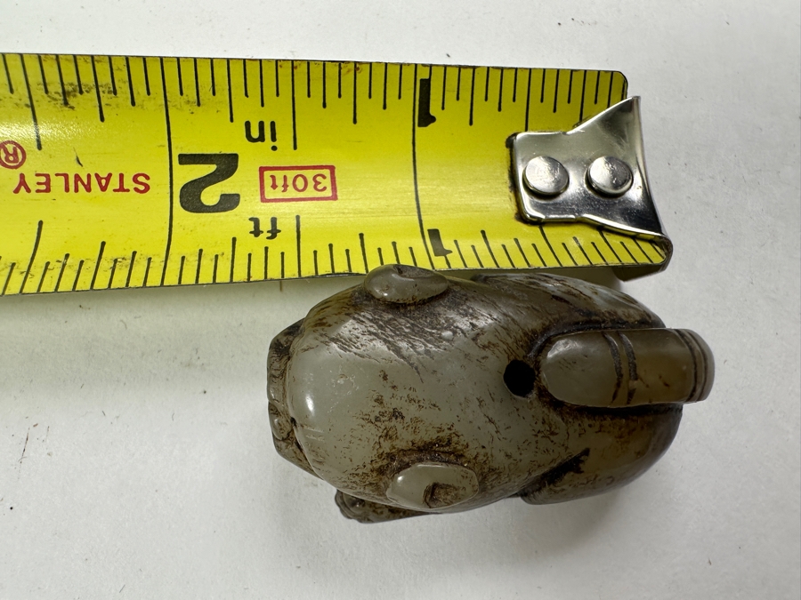 Chinese Carved Jade Dog Bead Pendant 31.7g 1.5'W [Photo 14]