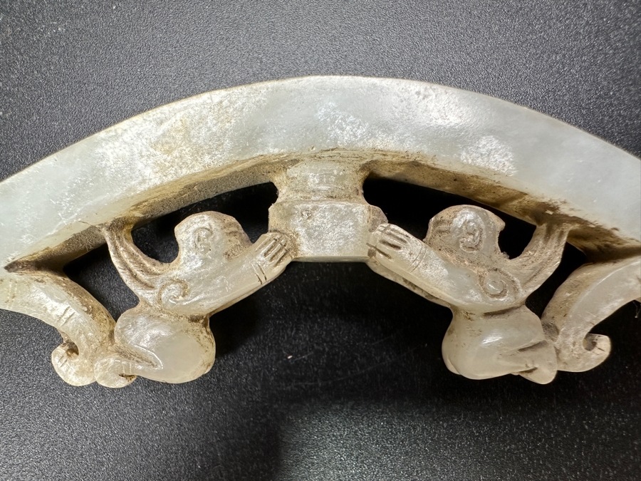 Chinese Carved Jade Belt Hook 55.4g 6'W [Photo 6]