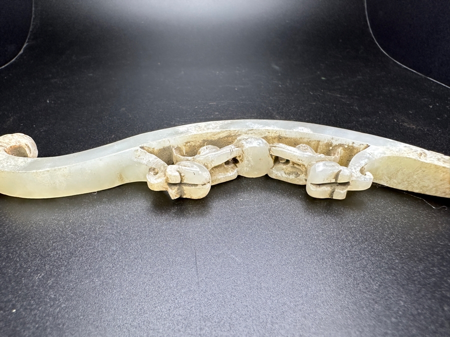 Chinese Carved Jade Belt Hook 55.4g 6'W [Photo 7]