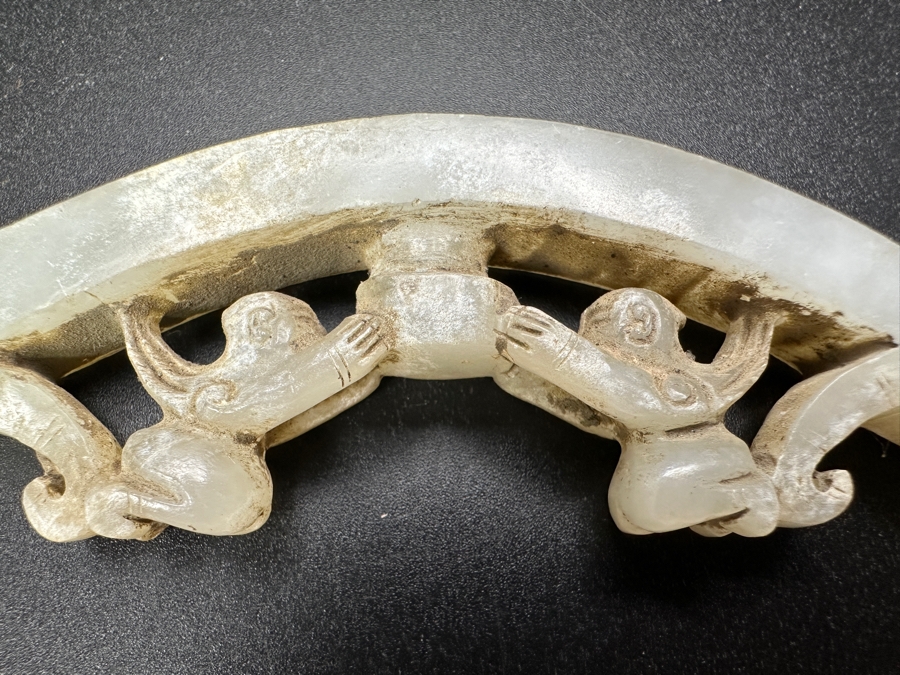 Chinese Carved Jade Belt Hook 55.4g 6'W [Photo 5]