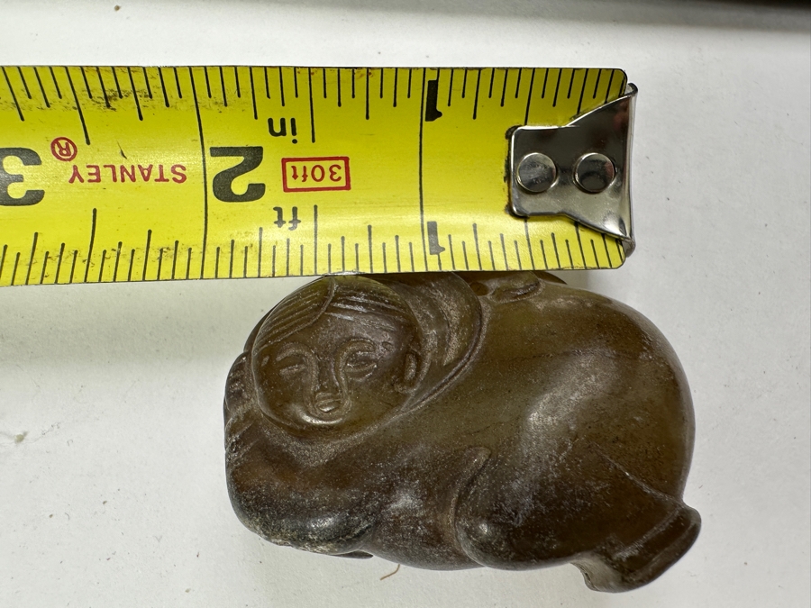 Chinese Carved Jade Woman Pendant 75.8g 2'W [Photo 11]