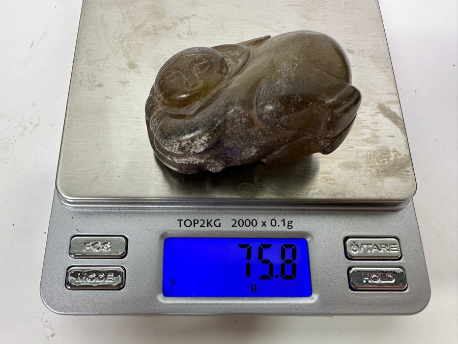 Chinese Carved Jade Woman Pendant 75.8g 2'W [Photo 2]