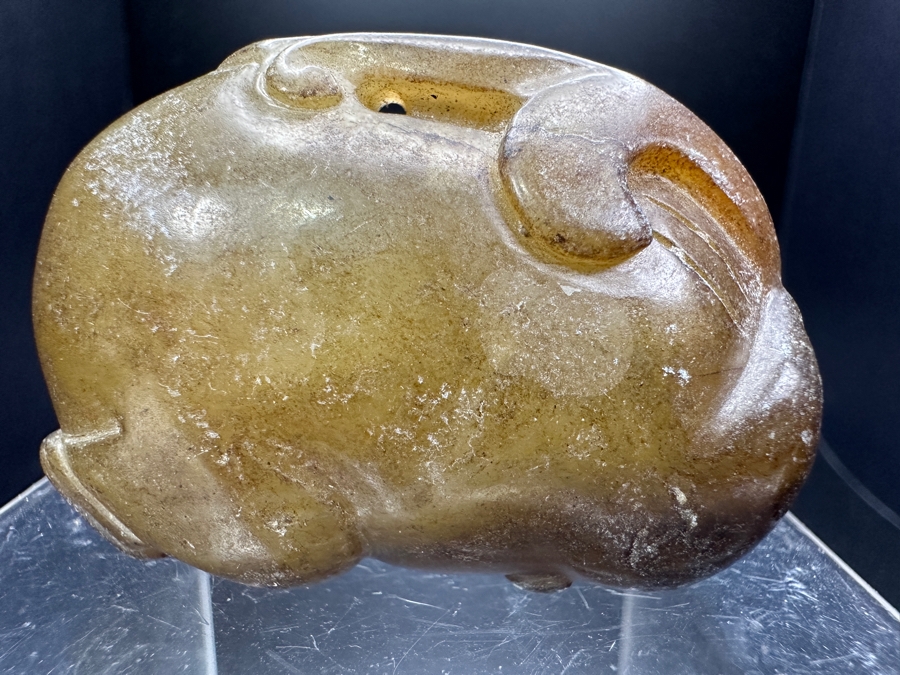 Chinese Carved Jade Woman Pendant 75.8g 2'W [Photo 7]