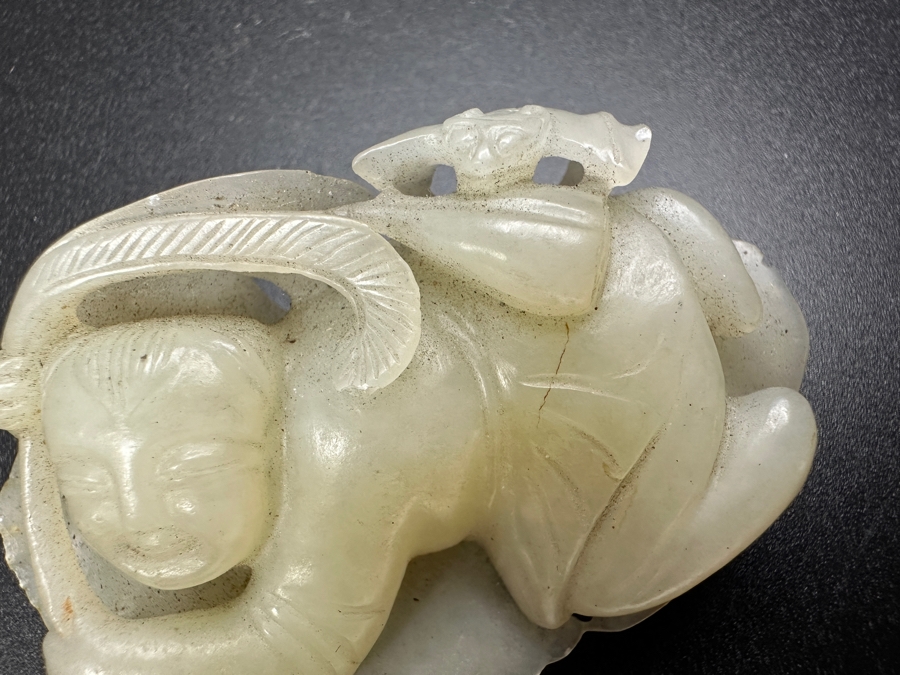 Chinese Carved Jade Pendant 58.1g 2.5'W [Photo 6]