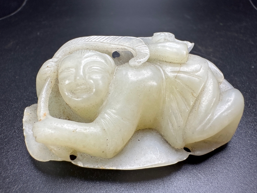 Chinese Carved Jade Pendant 58.1g 2.5'W [Photo 7]