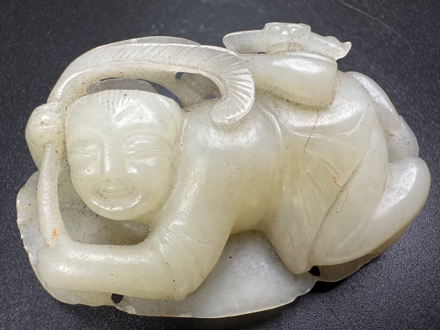 Chinese Carved Jade Pendant 58.1g 2.5'W [Photo 4]