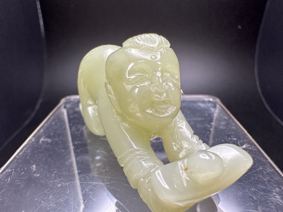 Chinese Carved Jade Boy Figure 42.4g 2.5'W [Photo 7]
