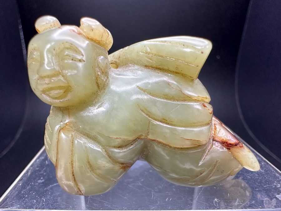 Chinese Carved Jade Boy Figure 60.6g 2.1'W [Photo 4]