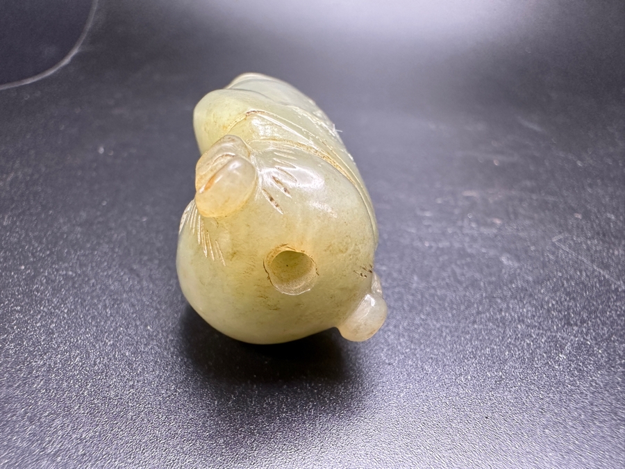 Chinese Carved Jade Boy Figure Bead 55.7g 2.5'W [Photo 10]