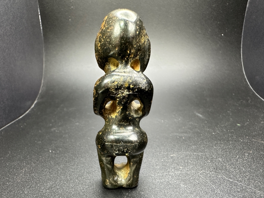 Chinese Carved Stone Figure Pendant 67.4g 3'H [Photo 9]