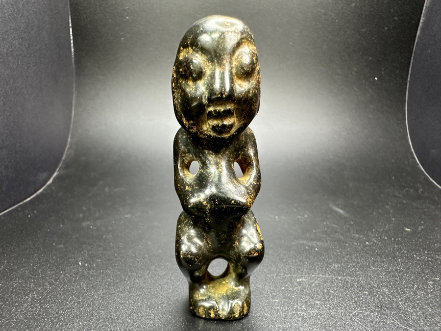 Chinese Carved Stone Figure Pendant 67.4g 3'H [Photo 4]