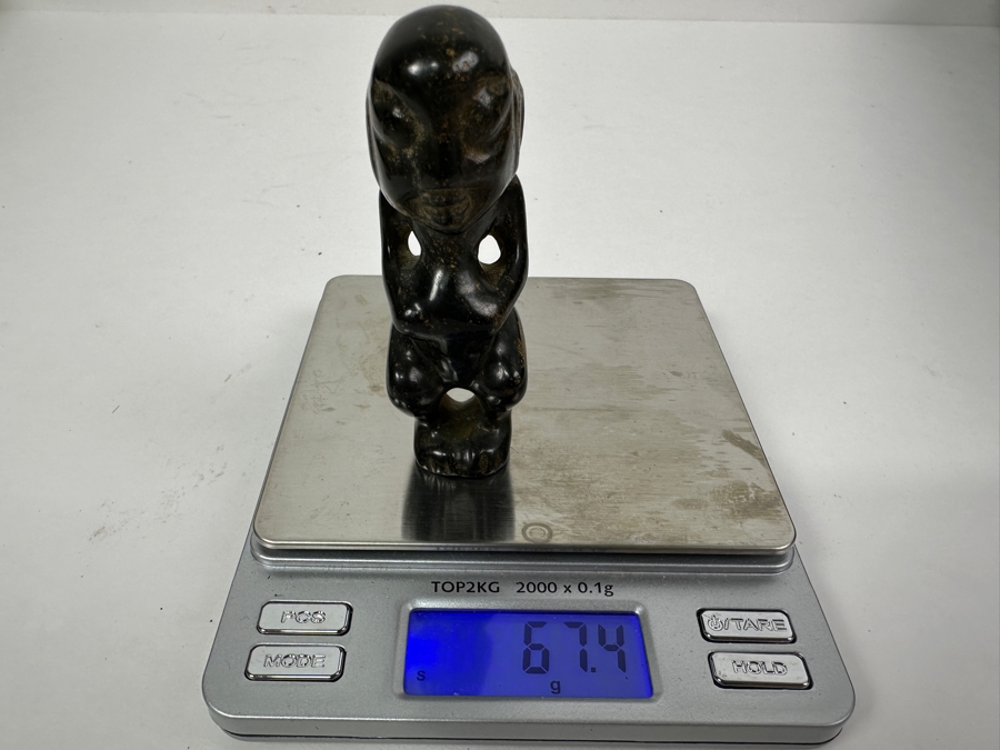 Chinese Carved Stone Figure Pendant 67.4g 3'H [Photo 3]