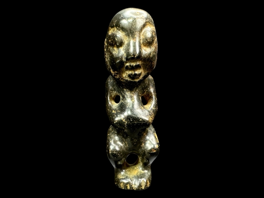 Chinese Carved Stone Figure Pendant 67.4g 3'H [Photo 2]