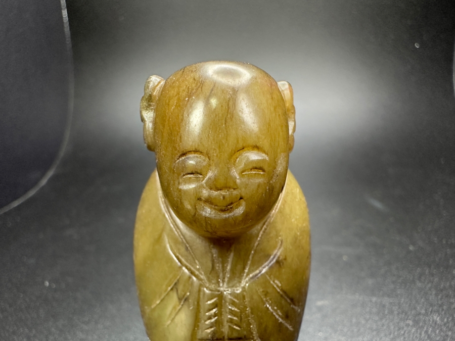 Chinese Carved Jade Boy Bead Pendant 59.7g 2.5'H [Photo 5]
