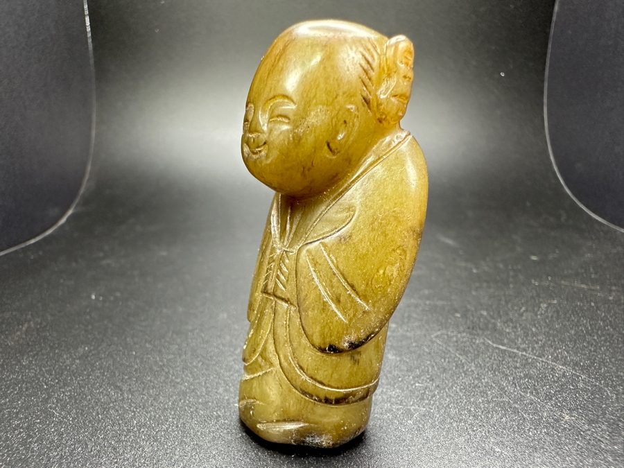 Chinese Carved Jade Boy Bead Pendant 59.7g 2.5'H [Photo 6]