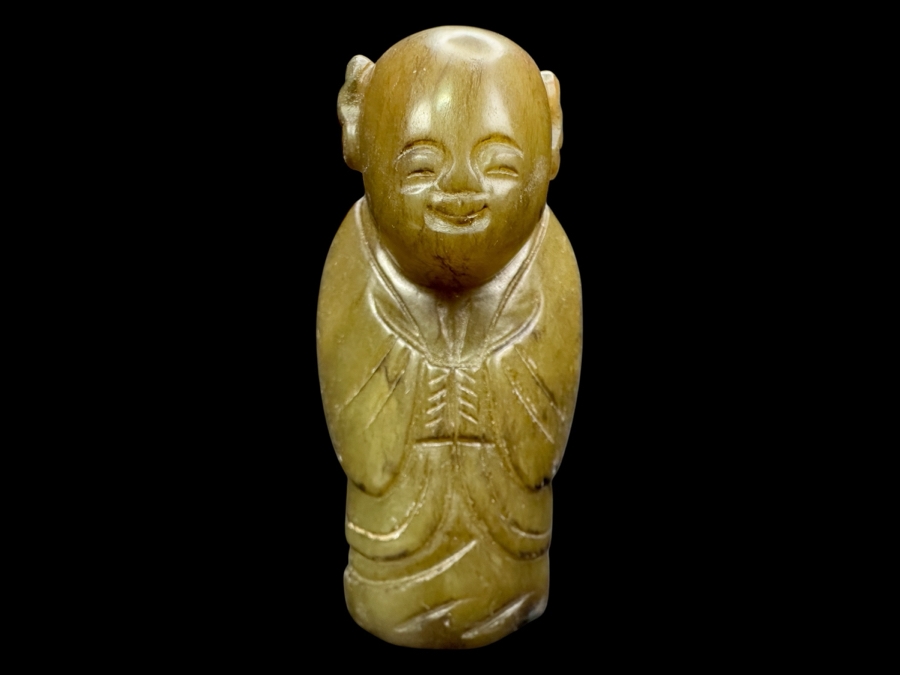Chinese Carved Jade Boy Bead Pendant 59.7g 2.5'H [Photo 1]