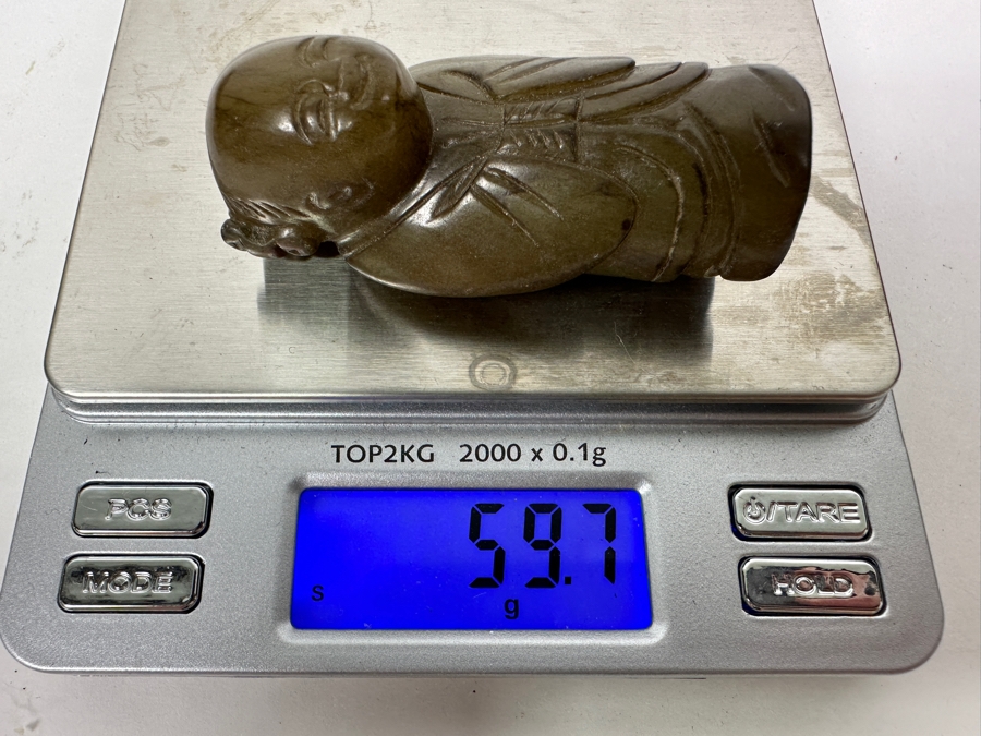 Chinese Carved Jade Boy Bead Pendant 59.7g 2.5'H [Photo 2]