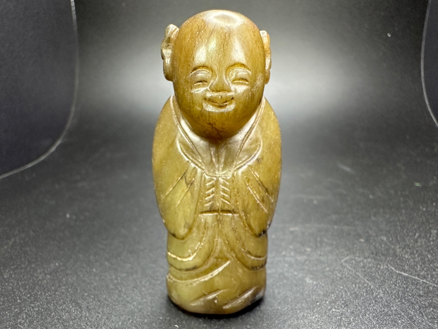 Chinese Carved Jade Boy Bead Pendant 59.7g 2.5'H [Photo 3]