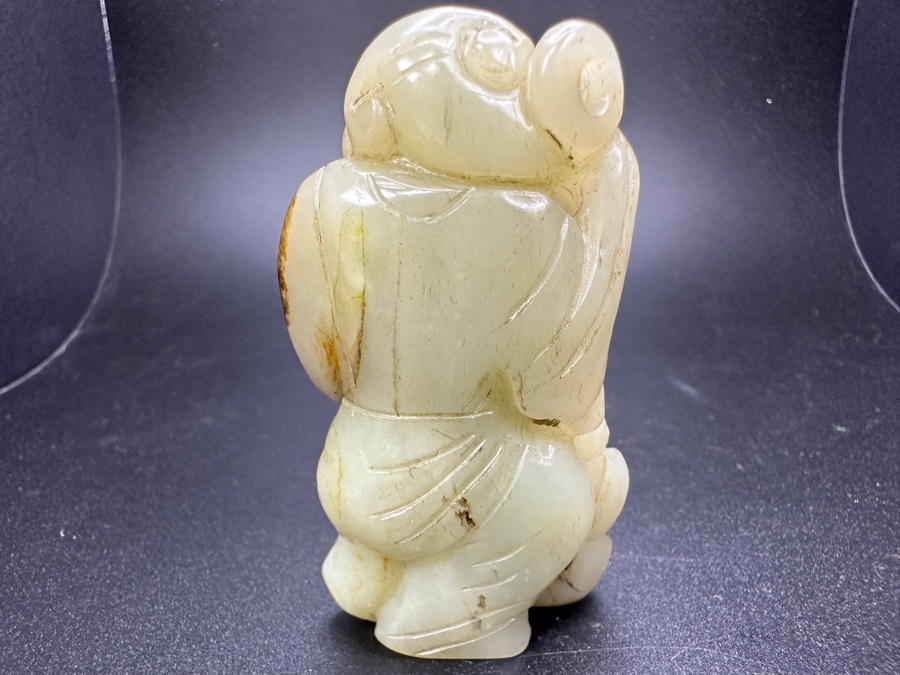 Chinese Carved Jade Woman With Child Pendant 101.3g 2.75'H [Photo 10]