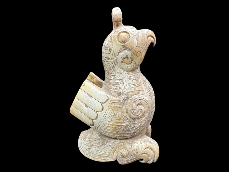 Chinese Carved Jade Bird Figure Statue 180.9g 3.25'H [Photo 1]