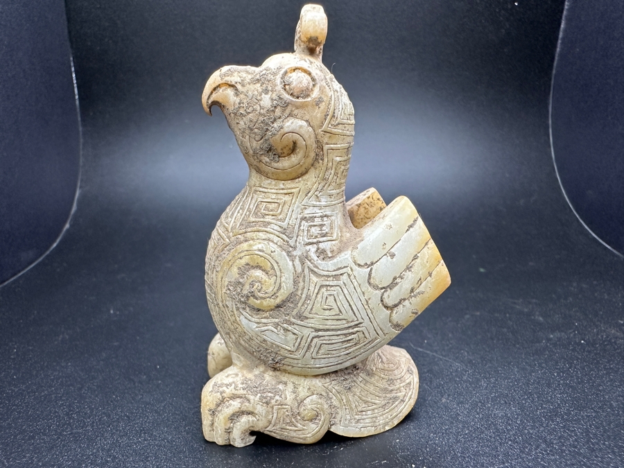 Chinese Carved Jade Bird Figure Statue 180.9g 3.25'H [Photo 7]