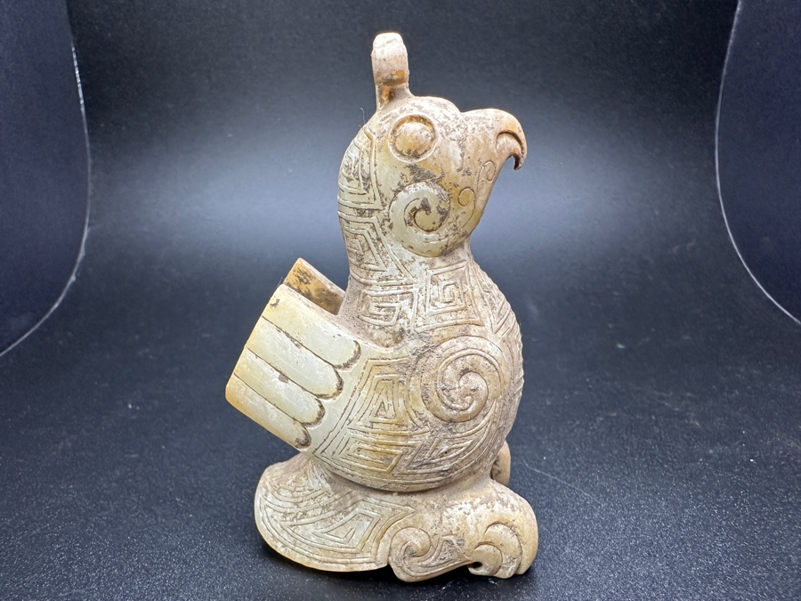 Chinese Carved Jade Bird Figure Statue 180.9g 3.25'H [Photo 3]