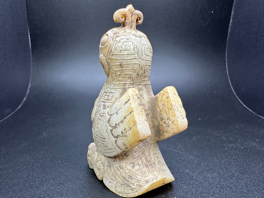 Chinese Carved Jade Bird Figure Statue 180.9g 3.25'H [Photo 9]